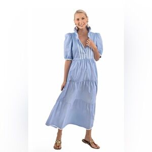 Gretchen Scott Ric Rac Roc  Blue Maxi Dress